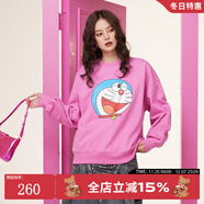 拉拉波波哆啦A夢(mèng)新款設計感減齡薄衛衣女圓領(lǐng)寬松顯瘦高級上衣ABCD-WSTS18 粉色 M
