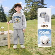懿琪寶貝男童套裝秋款褲子兒休閑運動(dòng)童裝衣服秋裝 云影灰 85 90建議身高-95