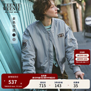 Teenie Weenie小熊秋冬簡約休閑復(fù)古飛行員夾克棉服棒球服外套女裝 灰色 S (160)