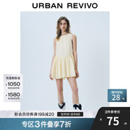 UR2025夏季新款女裝法式多系帶無(wú)袖連衣裙UYY750053 淺黃 (袖口偏大) XL