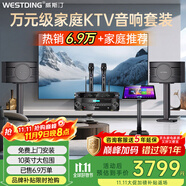 威斯?。╓ESTDING）108家庭ktv音響套裝唱歌全套設(shè)備家庭影院家用卡拉ok點(diǎn)歌機(jī)一體機(jī)音箱 【升級話筒】108旗艦版+393+K82+T8