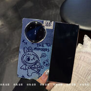 牛仔紋丘比特拉布布適用華為Mate X6手機殼中軸磁吸MagicvFlip2 [牛仔紋丘比特拉布布]黑色邊框左右折疊 三星Galaxy Z Fold4