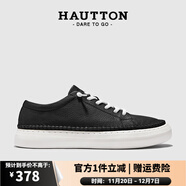 皓頓（HAUT TON）【向佐同款】男鞋頭層牛皮舒適休閑鞋百搭小白鞋真皮一腳蹬板鞋子 黑色 43 適合運動(dòng)鞋44碼