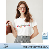 范思藍恩x大灰蘭聯(lián)名刺繡字母短袖T恤衫女2024夏新款索羅那13333 白色 M