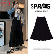 浪莎白色半身裙女秋季2025新款高腰顯瘦a字蓬蓬裙子中長(zhǎng)款蕾絲蛋糕裙