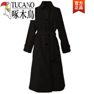 啄木鳥(niǎo)（TUCANO）官方針織衫雙面毛呢大衣秋冬季厚外套女大學(xué)生小個(gè)子毛呢外套 白色 [顏色偏灰] 旗艦款 加厚 S 建議80-95斤