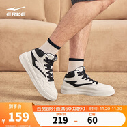 鴻星爾克男鞋高幫板鞋男新款休閑運動(dòng)鞋男皮面防水運動(dòng)休閑鞋丨融雪