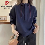 皮爾卡丹韓國秋裝新款純色寬松連帽加絨衛衣女休閑顯瘦百搭長(cháng)袖套頭上衣 藏青色(秋冬加絨款) S 90斤以?xún)?
                                         title=