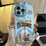 何健弓叮當貓公仔支架適用蘋(píng)果1617promax手機殼華為p80vivo小米15oppoiphone5 熒光綠