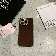 vivo奶油星球適用iphone16promax深棕色五金皮紋手機保護殼 深棕色_五金皮紋 iPhone_14_Pro_Max