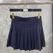 湯姆 布朗TB夏季女款基礎迷你紐扣拉鏈半身百褶裙日常穿搭百搭時(shí)尚 藏青色 XL 3碼=