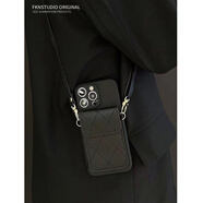 FANCYCHIC簡(jiǎn)約魔方菱格卡包iPhone16promax蘋(píng)果手機殼13/14軟殼15pro掛繩xs 魔方黑色(不含卡包跟掛繩) 蘋(píng)果6p/6splus