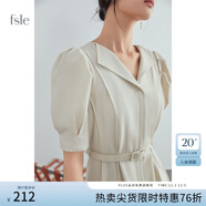 范思藍恩夏季正式場(chǎng)合法式職業(yè)連衣裙女夏新款氣質(zhì)收腰面試裙子通勤連衣裙 米色 M