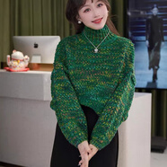 浣伊大郎毛衣2025新款打底衫女士感洋氣暈染女秋冬季今年流行別致針織 綠色 S 建議85-95斤