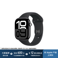 Apple/蘋(píng)果 Watch Series 10 智能手表GPS+蜂窩款46毫米亮黑色鋁金屬表殼黑色運動(dòng)型表帶S/M MWYJ3CH/B
