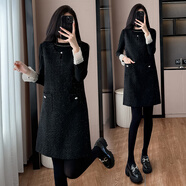 燕潯連衣裙女2025秋季新款韓版時(shí)尚氣質(zhì)毛呢拼接收腰背心中長(cháng)款裙子女 單件背心裙 L