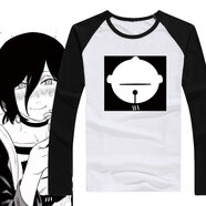 OLOEY電鋸人蕾塞同款黑白插肩長(cháng)袖短袖t恤二次元動(dòng)漫痛衣cosplay服裝 插件黑長(cháng)袖01 S