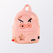 溥畔瘋狂動(dòng)物城毛絨雙肩包女可愛(ài)大容量維尼熊背包尼克朱迪卡通小書(shū)包 粉色-左衛門(mén)豬雙肩包