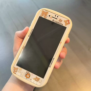 TKHE適用蘋(píng)果5s/4s卡通鋼化膜按鍵貼6s軟邊手機膜不碎邊8plus/7p屏幕指紋保護貼se2可愛(ài)彩膜防摔全覆蓋 輕松熊卡通膜+指紋貼 iPhone4