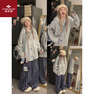 俞兆林針織衫女毛衣女2025秋季新款韓系軟糯感寬松連帽加厚慵懶 圖片色 S 70--80