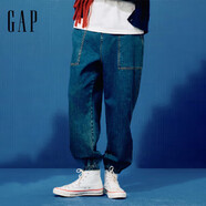 蓋璞Gap男裝2025春季新款微彈中腰柔軟松緊束腳牛仔褲休閑長(cháng)褲720846