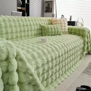 語(yǔ)森憶兔毛絨加厚沙發(fā)巾秋冬適用簡(jiǎn)約現代防塵沙發(fā)保護套罩保暖蓋 高克重兔毛絨果綠色環(huán)保無(wú)異味安全放心 180x180cm建議小雙人位