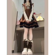 背帶裙女韓版學(xué)生秋冬穿搭疊穿背心裙兩件套裝背帶裙小飛袖花苞連 碎花打底衫+花苞裙【兩件套裝】【背帶裙女2025新 S