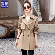 羅蒙胖妹妹風(fēng)衣女中長(cháng)款2025早春新款西裝收腰顯瘦氣質(zhì)休閑大碼短外套 卡其色 【休閑版型】 L 【建議110-125斤】