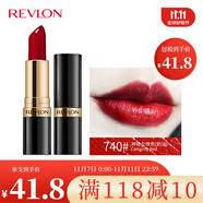 露華濃（Revlon）麗采保濕滋潤唇膏女士啞光黑管口紅女士不掉色美妝化妝品女彩妝 740#神奇女俠色（奶油質(zhì)地）