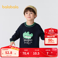 巴拉巴拉童裝兒童毛衣男童針織衫女童毛衫秋裝冬寶寶衣服卡通萌趣 深藍80821 120 cm