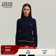 Teenie Weenie小熊女裝簡(jiǎn)約針織衫女秋冬針織開(kāi)衫罩衫短外套上衣 藏青色 S (160)