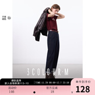 三彩2025秋季新款原色牛仔褲中腰寬松蘿卜褲休閑九分褲復古M 深海藍 S