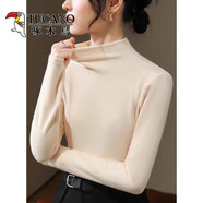 啄木鳥(niǎo)（TUCANO）加絨加厚半高領(lǐng)德絨打底衫女內搭秋冬季2025新款時(shí)髦洋氣保暖上衣 輕薄杏色【++厚】薄 S (90斤內)