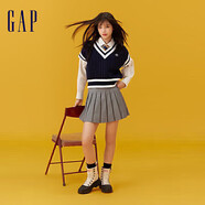 蓋璞女裝春季款百搭簡(jiǎn)約學(xué)院風(fēng)彈力百褶迷你裙短裙876121