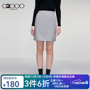 G2000商場(chǎng)同款女裝半身裙 新款OL通勤西裝裙優(yōu)雅氣質(zhì)短裙93260012 灰色/93 S /34