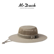 Mr DUCK春夏季日本戶外防水遮陽盆帽 透氣網(wǎng)頂運動登山漁夫帽男女 MS46625-灌木沙色 （遮陽帽） M（55-57cm）