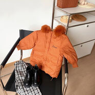 鴨鴨時(shí)尚清倉特價(jià)90白鴨絨兒童排骨羽絨服中長(cháng)款加厚男女童寶寶保暖外套冬 南瓜色【保真羽絨服支持驗貨】 90  【建議身高80-93】