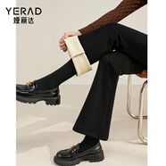 婭麗達新款西裝褲休閑女褲黑色微喇褲