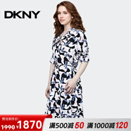唐可娜兒（DKNY）【京東奧萊】新款印花連衣裙女夏季新款寬松顯瘦印花短袖連衣裙女 W1312Z51-420 M