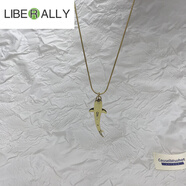 LIBERALLY鯊魚(yú)項鏈毛衣鏈小眾品牌高街潮流ins男女中性風(fēng)合金男女 金色