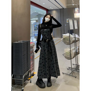 佳倍愛(ài)小紅書(shū)春秋微胖MM今年流行漂亮小香赫本風(fēng)連衣裙子韓劇遮肉顯 長(cháng)款套裝[長(cháng)裙+上衣][女神范針織 均碼 M[選85100斤]