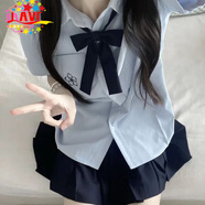 JAVC2025年JK制服裙子套裝夏季短裙白色襯衫日系學(xué)院風(fēng)藍色百褶裙女夏 藍色襯衫【單件】 M 95-105斤