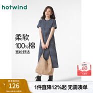 熱風(fēng)（Hotwind）T恤連衣裙25年春季新款女裝針織連衣裙圓領(lǐng)長(cháng)裙打底連衣裙 22蘭白 M
