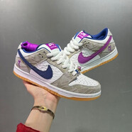 耐克（NIKE）白黑dunk生膠氣墊滑板鞋男女鞋帶情侶低幫休閑滑板鞋氣墊 紫白鴛鴦（純原+氣墊+摩擦聲吱吱響） 42