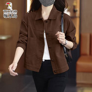 啄木鳥(niǎo)感短款外套女2025春秋季新款小個(gè)子洋氣時(shí)髦顯瘦減齡夾克上衣 咖啡色《今年流行漂亮西裝風(fēng)衣上衣小香風(fēng)秋冬小個(gè)子歐 3XL 【建議140-160斤】
