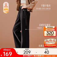 安踏自由褲丨雙腰頭微喇褲休閑長褲女士冬季新款加絨保暖寬松闊腿褲子