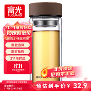 富光 男女士雙層玻璃杯 高硼硅玻璃304茶隔水杯子 帶茶隔泡茶杯500ml