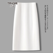 唐謎西裝a字裙工裝半身裙女秋季中長(cháng)款2025顯瘦包臀一步裙職業(yè)直筒裙 【短款】白色-裙長(cháng)60CM L (28) (推薦105-115斤)