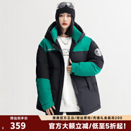 雅鹿新款情侶短款羽絨服男女同款時(shí)尚冬季工裝派克服外套潮牌FH 黑綠【女款】 XS 【80-95斤推薦】