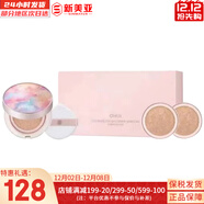 歐蕙（OHUI）氣墊CC粉底液歐惠氣墊C奇跡水分CC霜含替換芯防曬提亮遮瑕女神 歐蕙1正2替換裝花朵氣墊套裝  45g